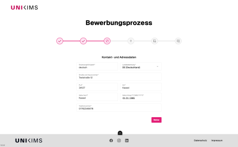 Kontaktdaten im Bewerbungsprozess